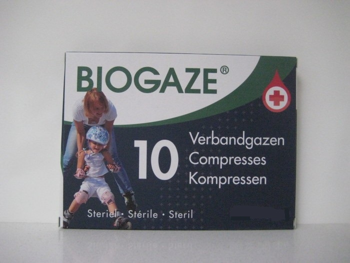 BIOGAZE VERBANDGAZEN 5X5CM (10STUK)