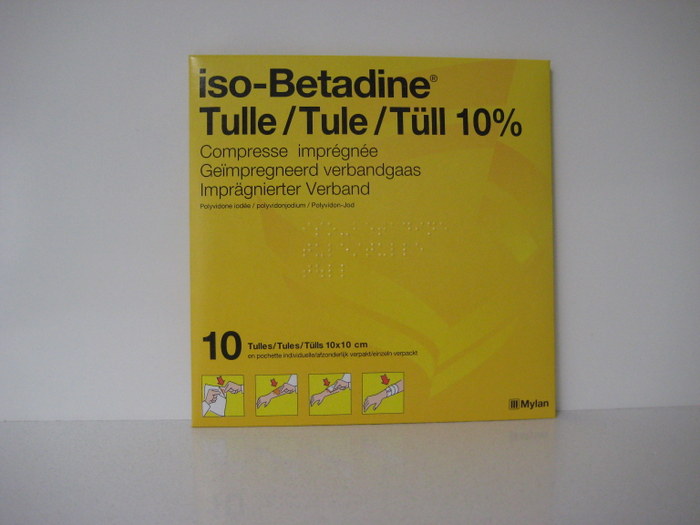 ISOBETADINE TULLE 10X10CM (10KOMP)